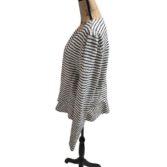 LOFT Striped Peplum Cotton Blend Blazer Women's Size XL - Picture 4 of 9